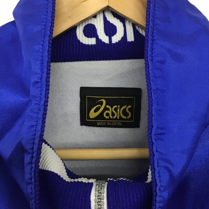 アシックス ASICS ジャケット、上着 ジャンパー、ブルゾン ジップアップジャケット ナイロンジャケット アウター L ロゴ、文字 青 / ブルー / blue メンズ USED 古着 中古 10161148