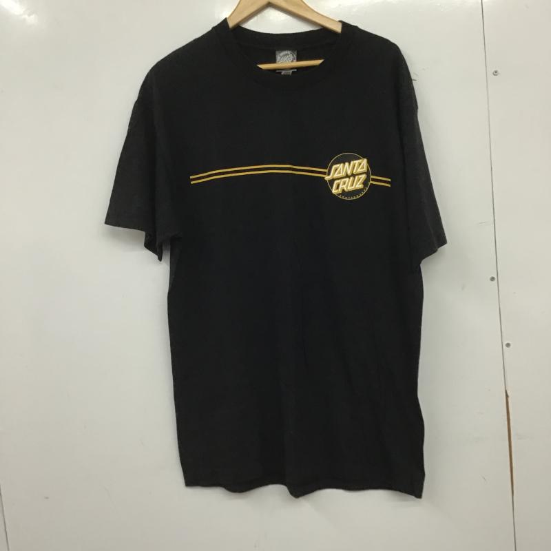 サンタクルーズ SANTA CRUZ Tシャツ 半袖 半袖カットソー プリントTシャツ クルーネックカットソー L ロゴ、文字 黒 / ブラック / black メンズ USED 古着 中古 10161151
