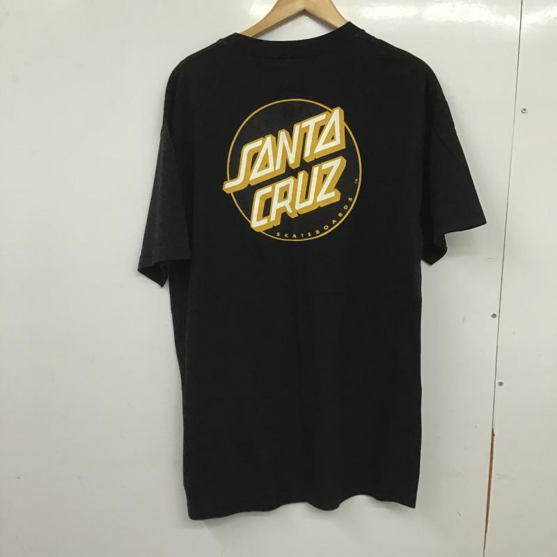サンタクルーズ SANTA CRUZ Tシャツ 半袖 半袖カットソー プリントTシャツ クルーネックカットソー L ロゴ、文字 黒 / ブラック / black メンズ USED 古着 中古 10161151