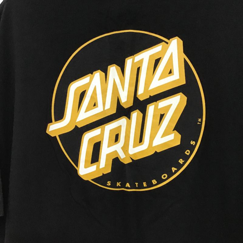 サンタクルーズ SANTA CRUZ Tシャツ 半袖 半袖カットソー プリントTシャツ クルーネックカットソー L ロゴ、文字 黒 / ブラック / black メンズ USED 古着 中古 10161151