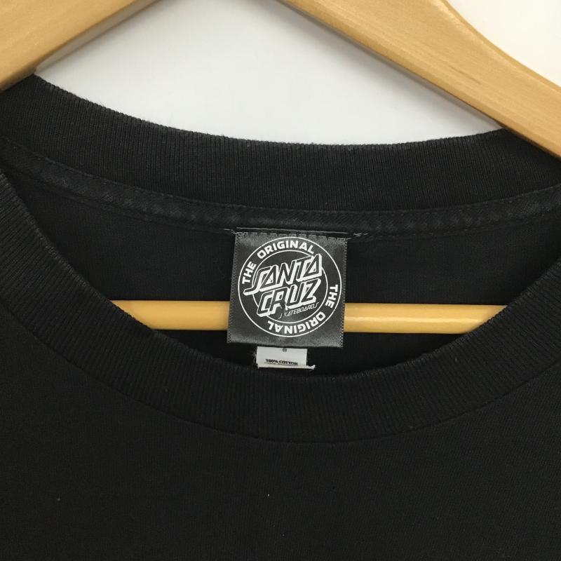 サンタクルーズ SANTA CRUZ Tシャツ 半袖 半袖カットソー プリントTシャツ クルーネックカットソー L ロゴ、文字 黒 / ブラック / black メンズ USED 古着 中古 10161151