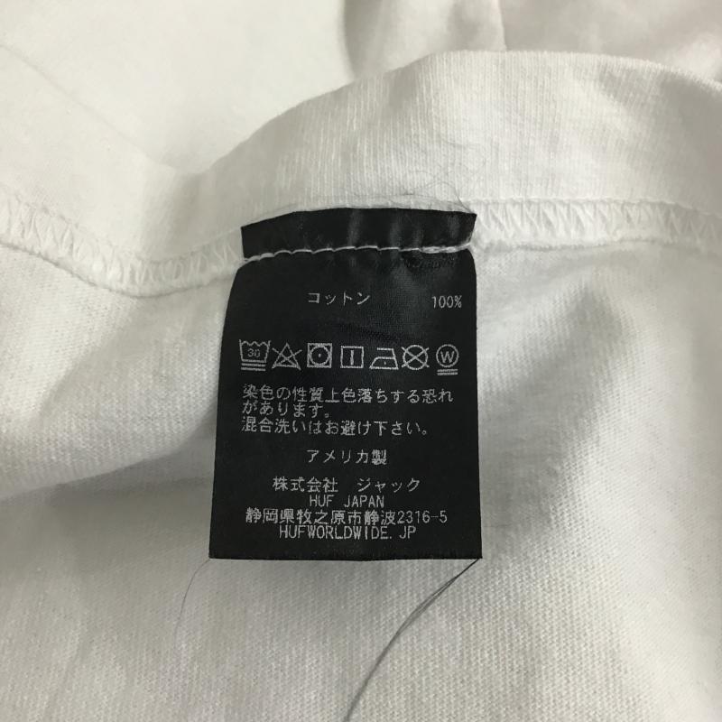 ハフ HUF Tシャツ 半袖 半袖カットソー プリントTシャツ クルーネックカットソー L プリント 白 / ホワイト / white メンズ USED 古着 中古 10161152