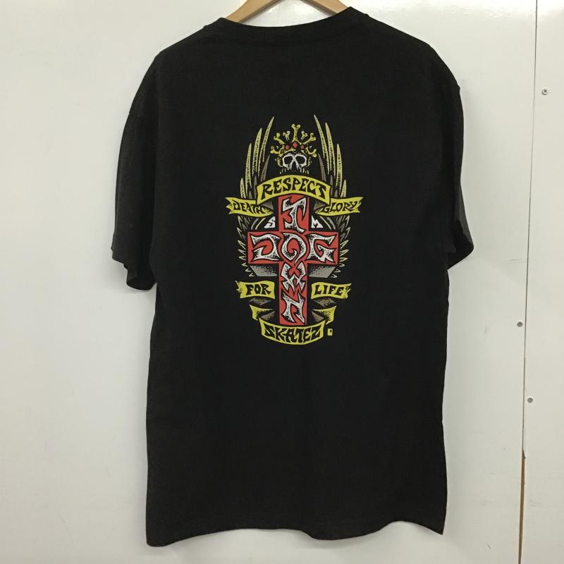 ドッグタウン DOGTOWN Tシャツ 半袖 半袖カットソー プリントTシャツ クルーネックカットソー L ロゴ、文字 黒 / ブラック / black メンズ USED 古着 中古 10161154