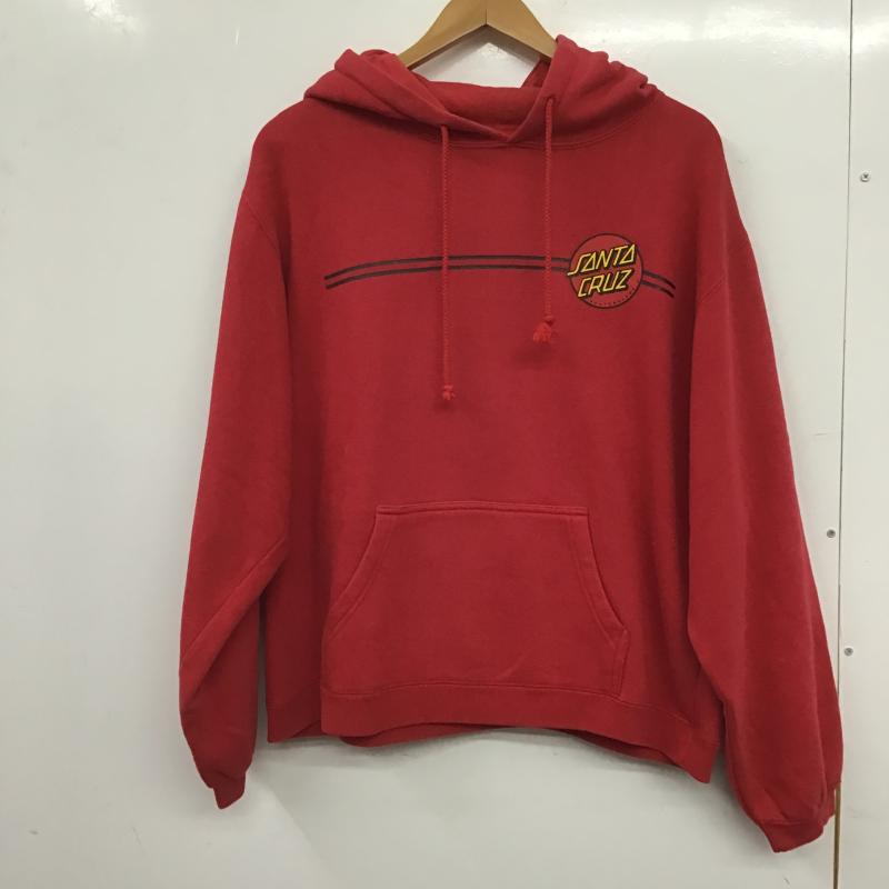 サンタクルーズ SANTA CRUZ パーカー 長袖 長袖パーカー プルオーバーパーカー スウェット L ロゴ、文字 赤 / レッド / red メンズ USED 古着 中古 10161155
