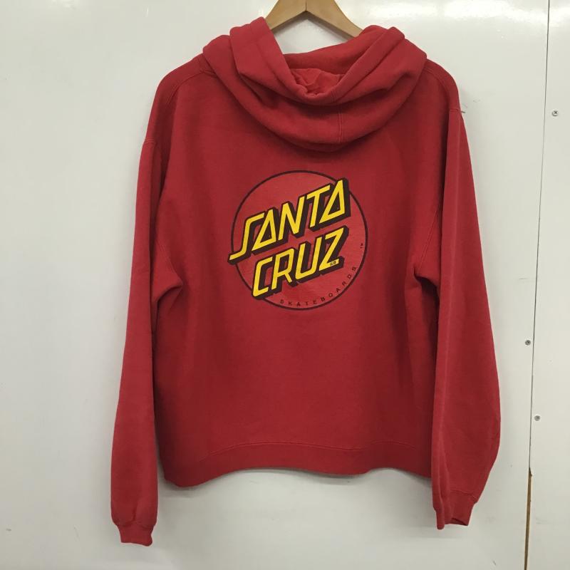 サンタクルーズ SANTA CRUZ パーカー 長袖 長袖パーカー プルオーバーパーカー スウェット L ロゴ、文字 赤 / レッド / red メンズ USED 古着 中古 10161155