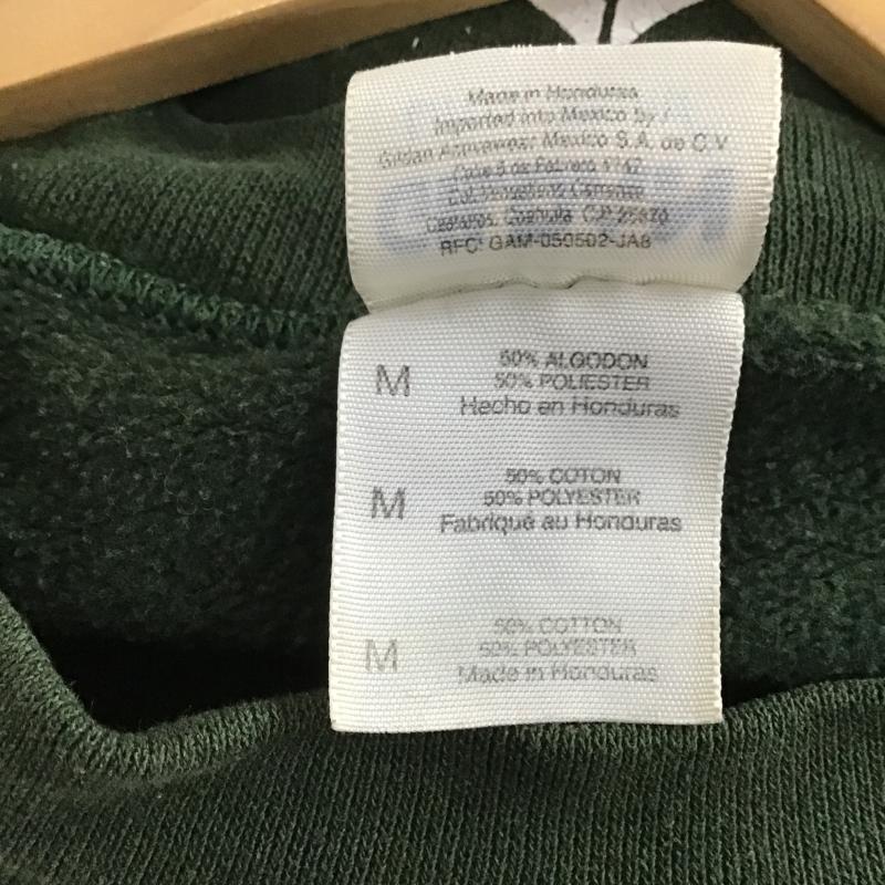ギルダン GILDAN トレーナー 長袖 長袖トレーナー スウェット クルーネック プルオーバー M ロゴ、文字 緑 / グリーン / green メンズ USED 古着 中古 10161157