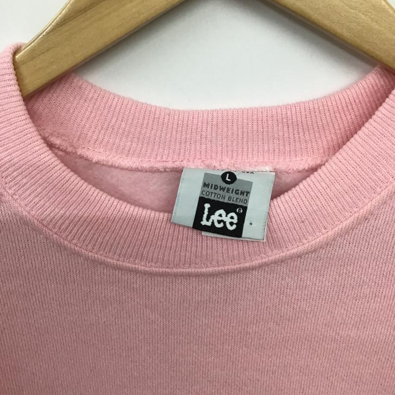 リー Lee トレーナー 長袖 長袖トレーナー スウェット クルーネック プルオーバー L 無地 桃 / ピンク / pink メンズ USED 古着 中古 10161159