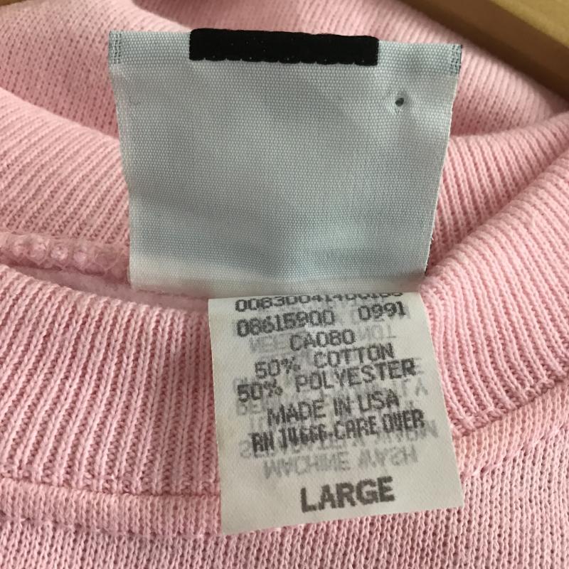 リー Lee トレーナー 長袖 長袖トレーナー スウェット クルーネック プルオーバー L 無地 桃 / ピンク / pink メンズ USED 古着 中古 10161159