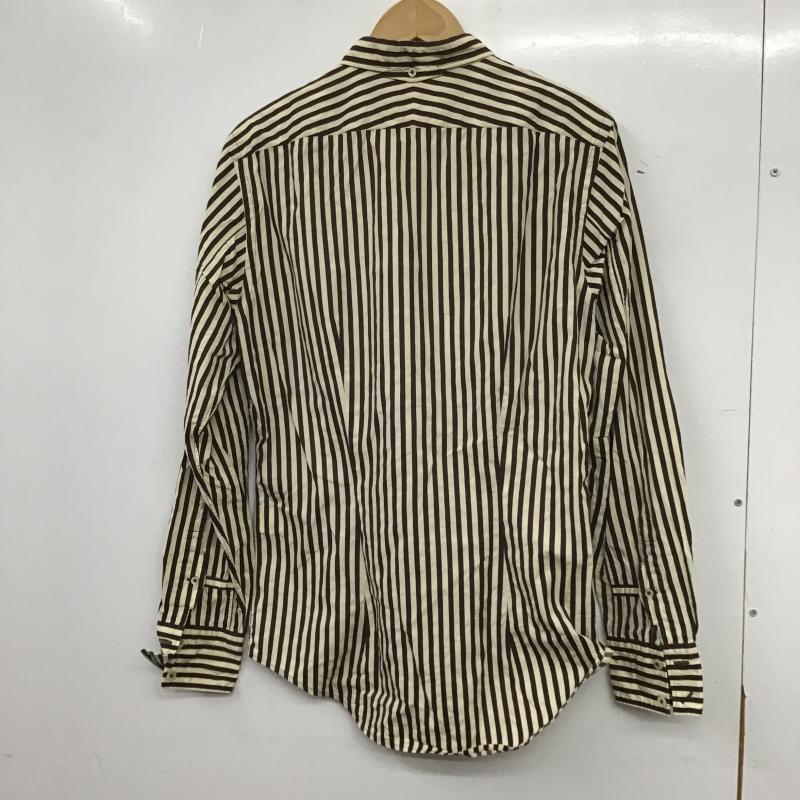 ポールスミス Paul Smith シャツ、ブラウス 長袖 長袖シャツ ストライプシャツ カラーシャツ M ストライプ 茶 / ブラウン / brown X アイボリー / アイボリー / メンズ USED 古着 中古 10161162