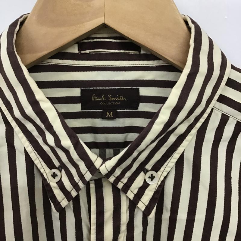 ポールスミス Paul Smith シャツ、ブラウス 長袖 長袖シャツ ストライプシャツ カラーシャツ M ストライプ 茶 / ブラウン / brown X アイボリー / アイボリー / メンズ USED 古着 中古 10161162