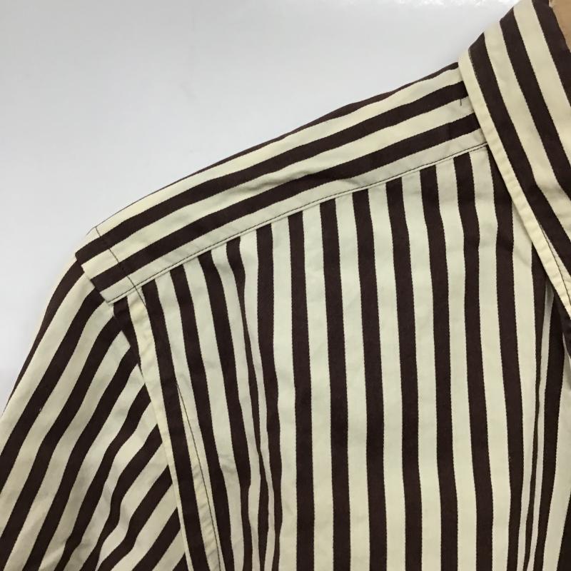 ポールスミス Paul Smith シャツ、ブラウス 長袖 長袖シャツ ストライプシャツ カラーシャツ M ストライプ 茶 / ブラウン / brown X アイボリー / アイボリー / メンズ USED 古着 中古 10161162