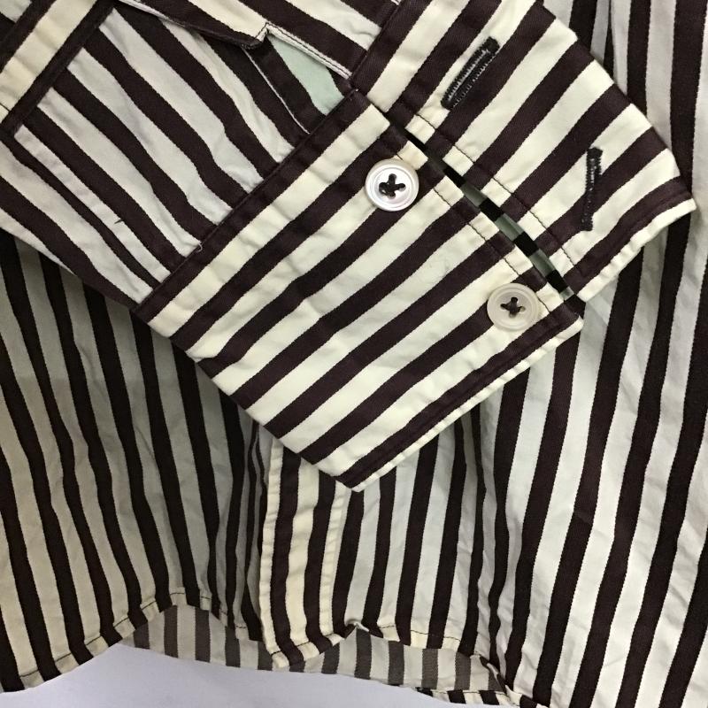 ポールスミス Paul Smith シャツ、ブラウス 長袖 長袖シャツ ストライプシャツ カラーシャツ M ストライプ 茶 / ブラウン / brown X アイボリー / アイボリー / メンズ USED 古着 中古 10161162