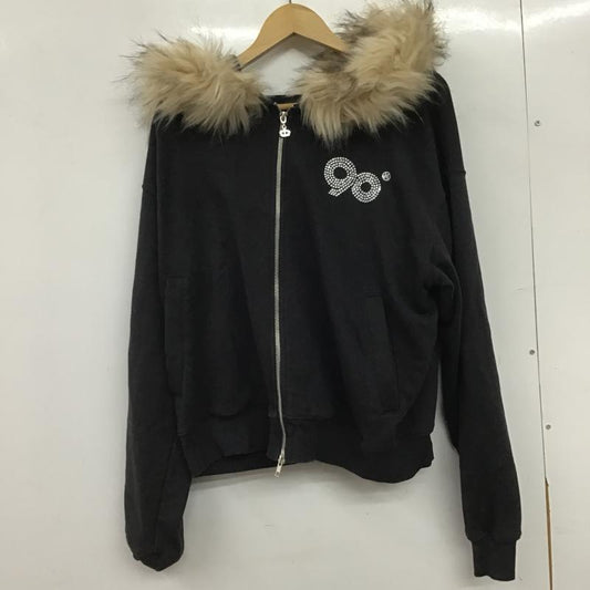 ナインティナインティ 9090 パーカー 長袖 ジップパーカー S 無地 黒 / ブラック / black レディース USED 古着 中古 10161163