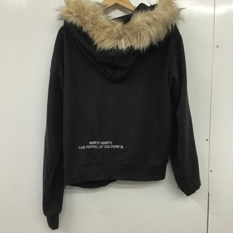 ナインティナインティ 9090 パーカー 長袖 ジップパーカー S 無地 黒 / ブラック / black レディース USED 古着 中古 10161163