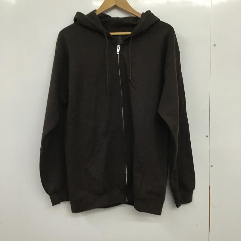 ギルダン GILDAN パーカー 長袖 長袖パーカー ジップアップパーカー スウェット M 無地 茶 / ブラウン / brown メンズ USED 古着 中古 10161168