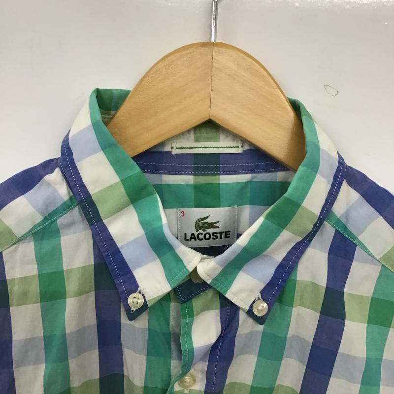 ラコステ LACOSTE シャツ、ブラウス 半袖 半袖シャツ チェックシャツ カラーシャツ 3 チェック マルチカラー / マルチカラー / multicolor メンズ USED 古着 中古 10161176