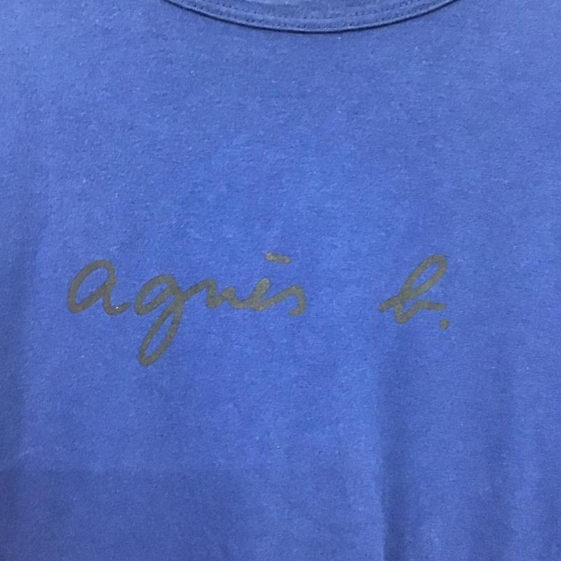 アニエスベーオム AGNESB.HOMME カットソー 長袖 長袖カットソー プリントカットソー クルーネック 2 ロゴ、文字 青 / ブルー / blue メンズ USED 古着 中古 10161181