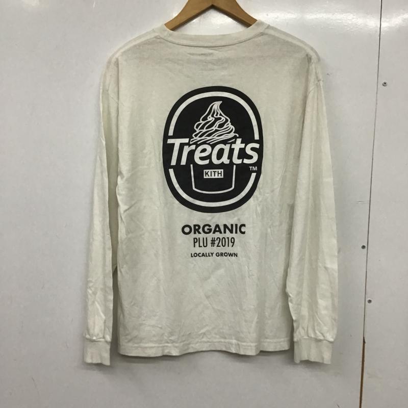 キス KITH カットソー 長袖 長袖ニットカットソー クルーネック セーター M ロゴ、文字 白 / ホワイト / white メンズ USED 古着 中古 10161191