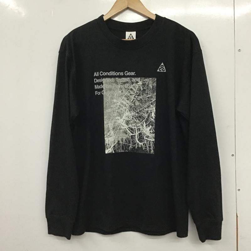 ナイキ エィシージー NIKE ACG カットソー 長袖 長袖カットソー プリントカットソー クルーネック S プリント 黒 / ブラック / black メンズ USED 古着 中古 10161194