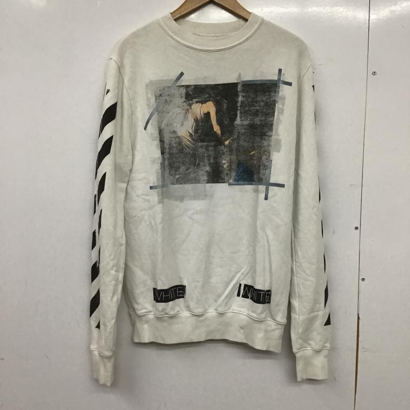 オフホワイト Off-White トレーナー 長袖 長袖トレーナー スウェット クルーネック プルオーバー XXS プリント 白 / ホワイト / white メンズ USED 古着 中古 10161196