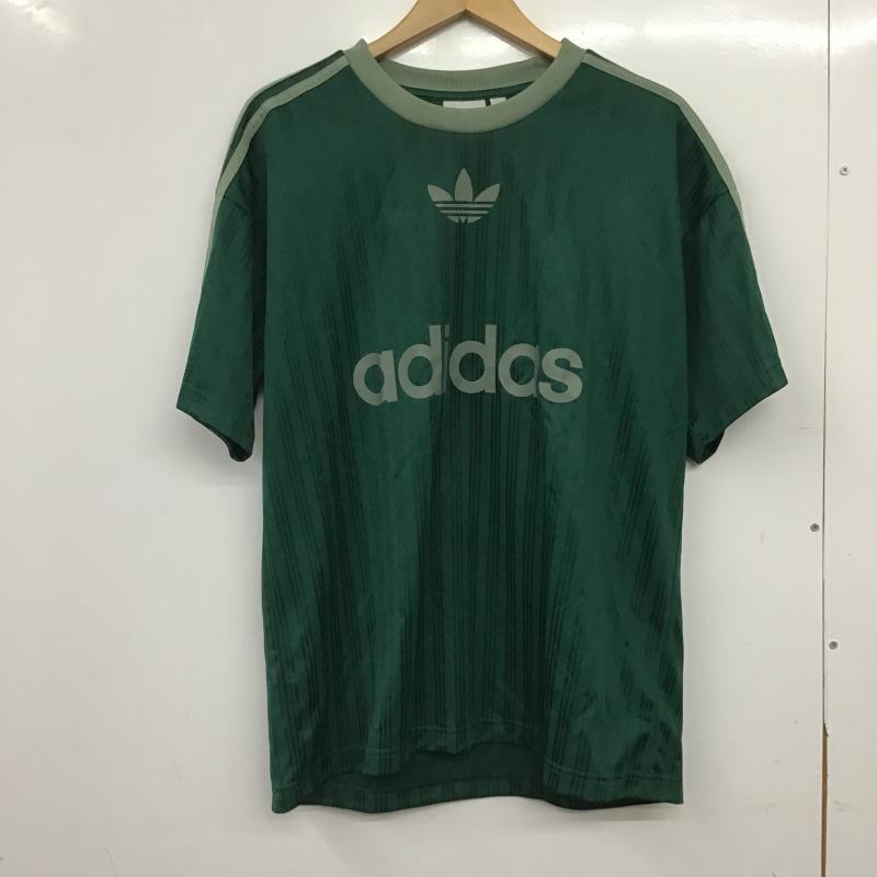 アディダス adidas Tシャツ 半袖 L ロゴ、文字 緑 / グリーン / green メンズ USED 古着 中古 10161198