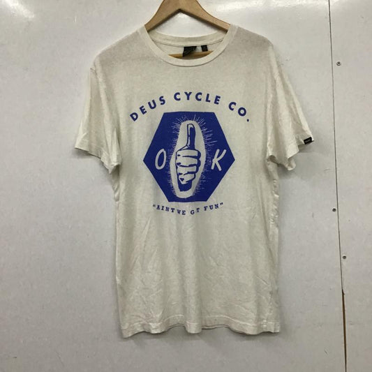 デウスエクスマキナ DEUS EX MACHINA Tシャツ 半袖 半袖カットソー プリントTシャツ クルーネックカットソー M プリント 白 / ホワイト / white メンズ USED 古着 中古 10161199