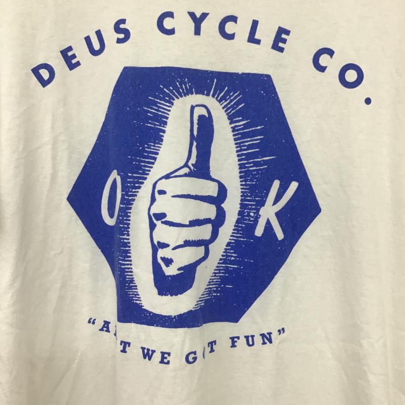 デウスエクスマキナ DEUS EX MACHINA Tシャツ 半袖 半袖カットソー プリントTシャツ クルーネックカットソー M プリント 白 / ホワイト / white メンズ USED 古着 中古 10161199