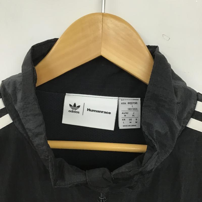 アディダス adidas ジャケット、上着 ジャンパー、ブルゾン ジップアップジャケット ナイロンジャケット アウター XL ロゴ、文字 黒 / ブラック / black メンズ USED 古着 中古 10161204
