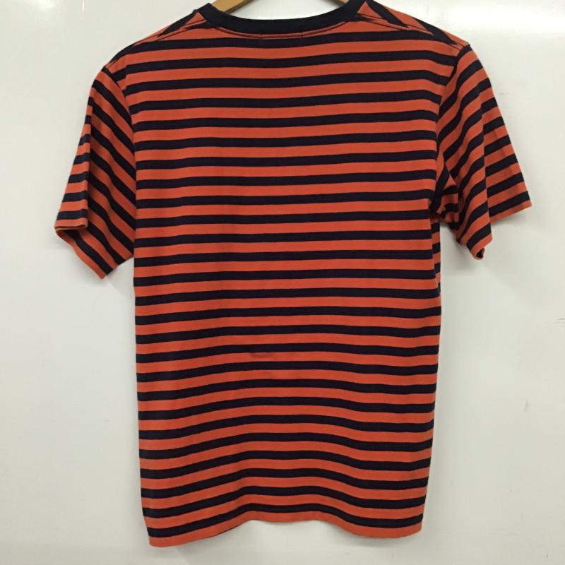 ポロバイラルフローレン Polo by RALPH LAUREN Tシャツ 半袖 クルーネック ボーダー ワンポイント 紺 / ネイビー / navy X 橙 / オレンジ / orange レディース USED 古着 中古 10161205