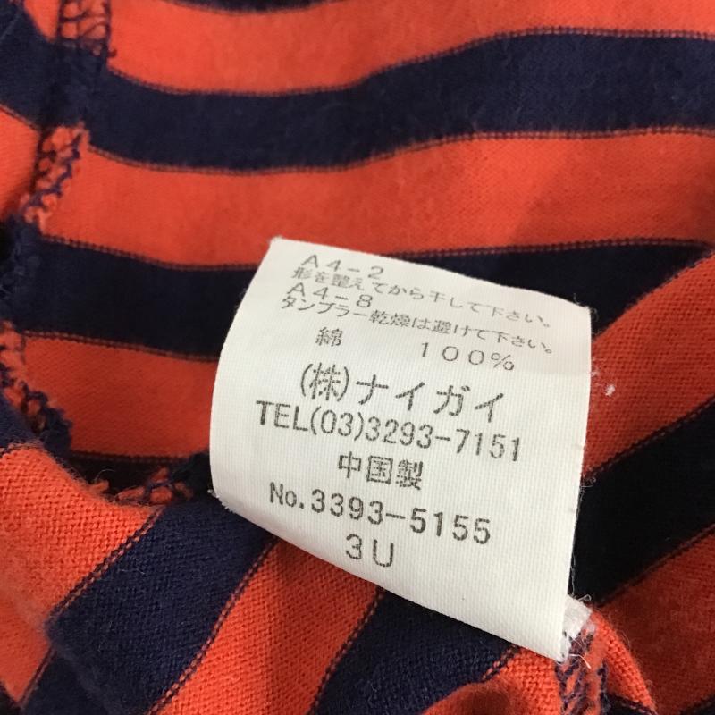 ポロバイラルフローレン Polo by RALPH LAUREN Tシャツ 半袖 クルーネック ボーダー ワンポイント 紺 / ネイビー / navy X 橙 / オレンジ / orange レディース USED 古着 中古 10161205