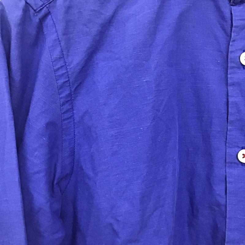 バーバリーブラックレーベル BURBERRY BLACK LABEL シャツ、ブラウス 長袖 長袖シャツ 無地シャツ カラーシャツ 1 ロゴ、文字 青 / ブルー / blue メンズ USED 古着 中古 10161206