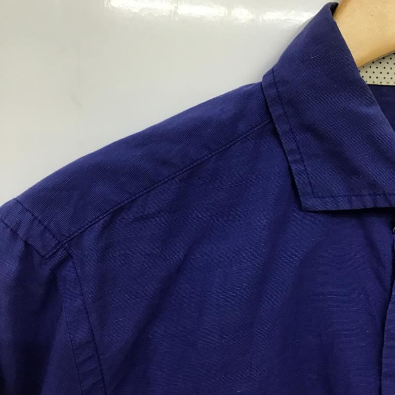 バーバリーブラックレーベル BURBERRY BLACK LABEL シャツ、ブラウス 長袖 長袖シャツ 無地シャツ カラーシャツ 1 ロゴ、文字 青 / ブルー / blue メンズ USED 古着 中古 10161206