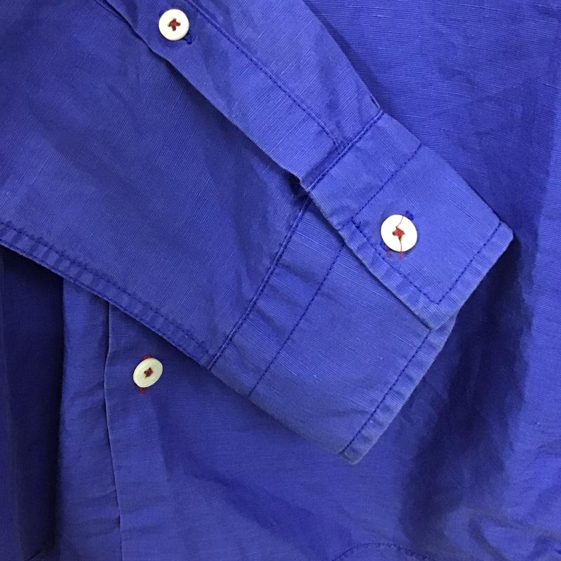 バーバリーブラックレーベル BURBERRY BLACK LABEL シャツ、ブラウス 長袖 長袖シャツ 無地シャツ カラーシャツ 1 ロゴ、文字 青 / ブルー / blue メンズ USED 古着 中古 10161206