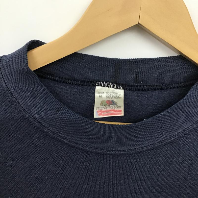 フルーツオブザルーム FRUIT OF THE LOOM トレーナー 長袖 長袖トレーナー スウェット クルーネック プルオーバー M プリント 紺 / ネイビー / navy メンズ USED 古着 中古 10161207