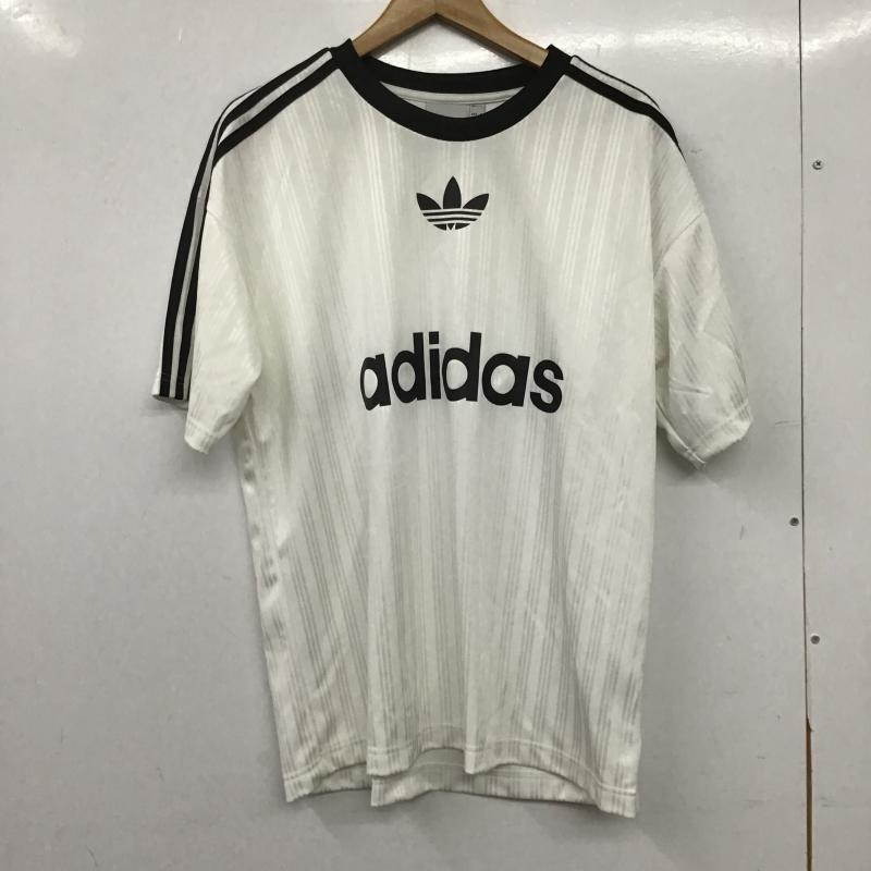 アディダス adidas Tシャツ 半袖 半袖カットソー ジャージ L ロゴ、文字 白 / ホワイト / white メンズ USED 古着 中古 10161209