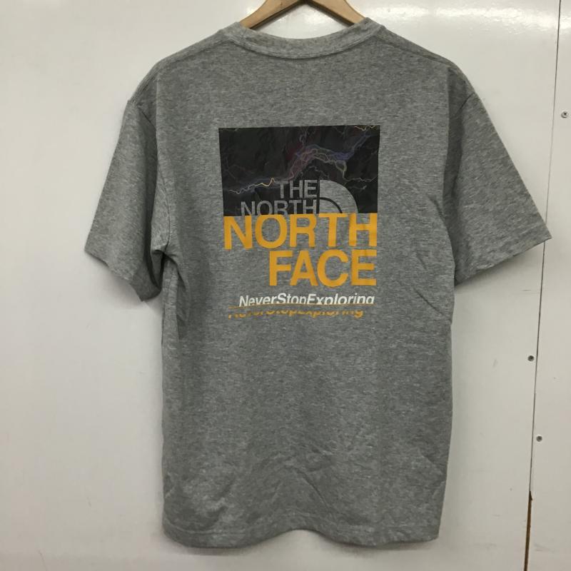 ザノースフェイス THE NORTH FACE Tシャツ 半袖 半袖カットソー プリントTシャツ クルーネックカットソー L ロゴ、文字 灰 / グレー / gray メンズ USED 古着 中古 10161211