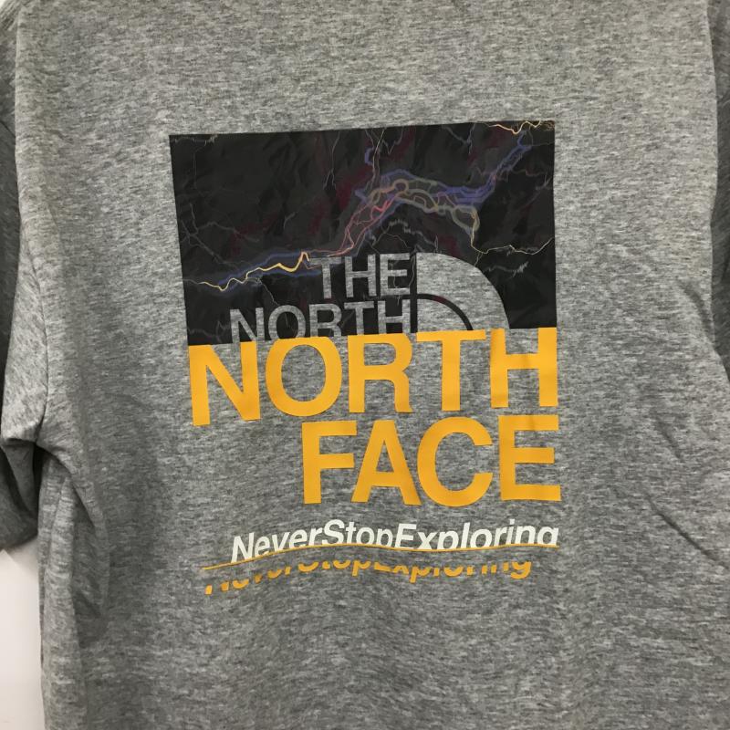 ザノースフェイス THE NORTH FACE Tシャツ 半袖 半袖カットソー プリントTシャツ クルーネックカットソー L ロゴ、文字 灰 / グレー / gray メンズ USED 古着 中古 10161211