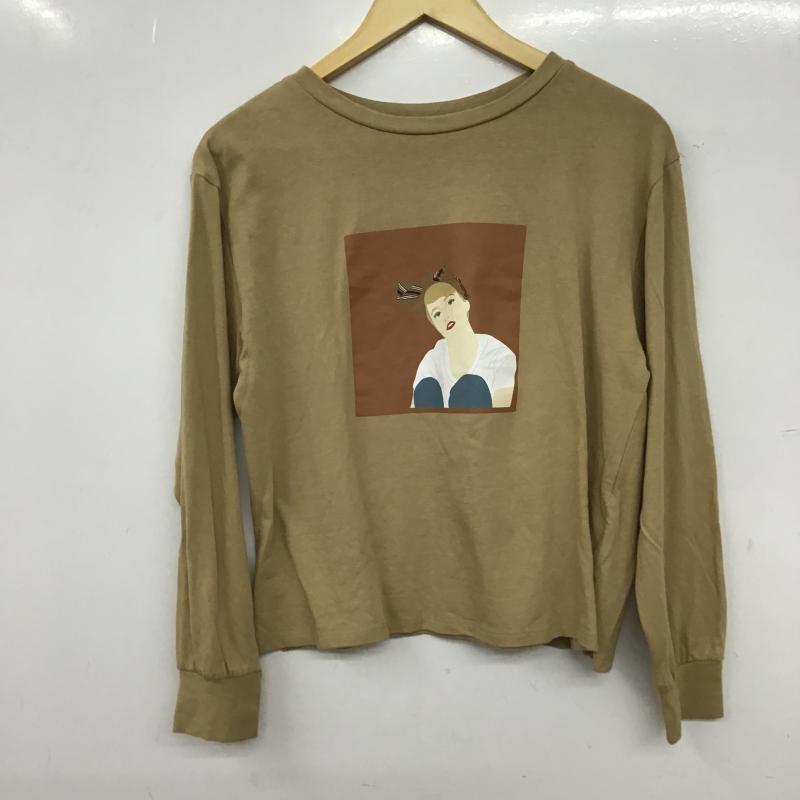 ムルーア MURUA Tシャツ 長袖 クルーネック FREE プリント ベージュ / ベージュ / beige レディース USED 古着 中古 10161212