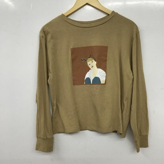 ムルーア MURUA Tシャツ 長袖 クルーネック FREE プリント ベージュ / ベージュ / beige レディース USED 古着 中古 10161212