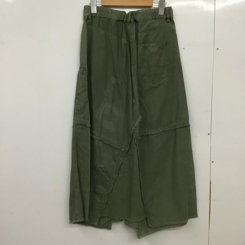 ニコアンド niko and... スカート ロングスカート NKN53525AD リメイク風台形スカート M 無地 カーキ / カーキ / khaki レディース USED 古着 中古 10161220