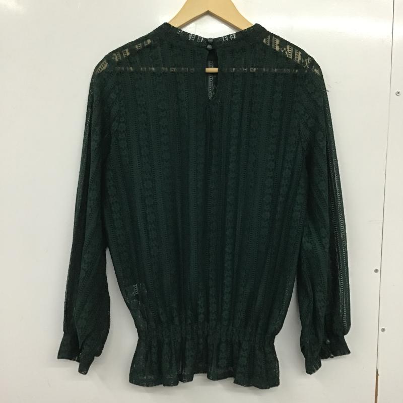 ローリーズファーム LOWRYS FARM カットソー 長袖 長袖カットソー 刺繍カットソー プルオーバー L 総柄 緑 / グリーン / green レディース USED 古着 中古 10161227