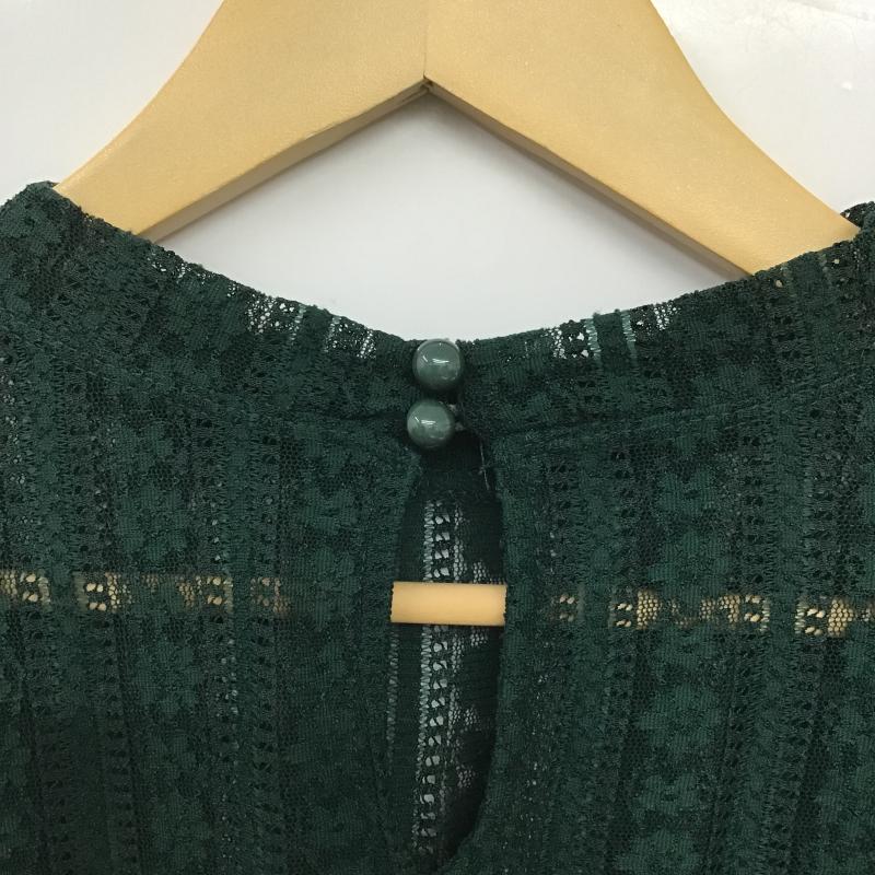 ローリーズファーム LOWRYS FARM カットソー 長袖 長袖カットソー 刺繍カットソー プルオーバー L 総柄 緑 / グリーン / green レディース USED 古着 中古 10161227