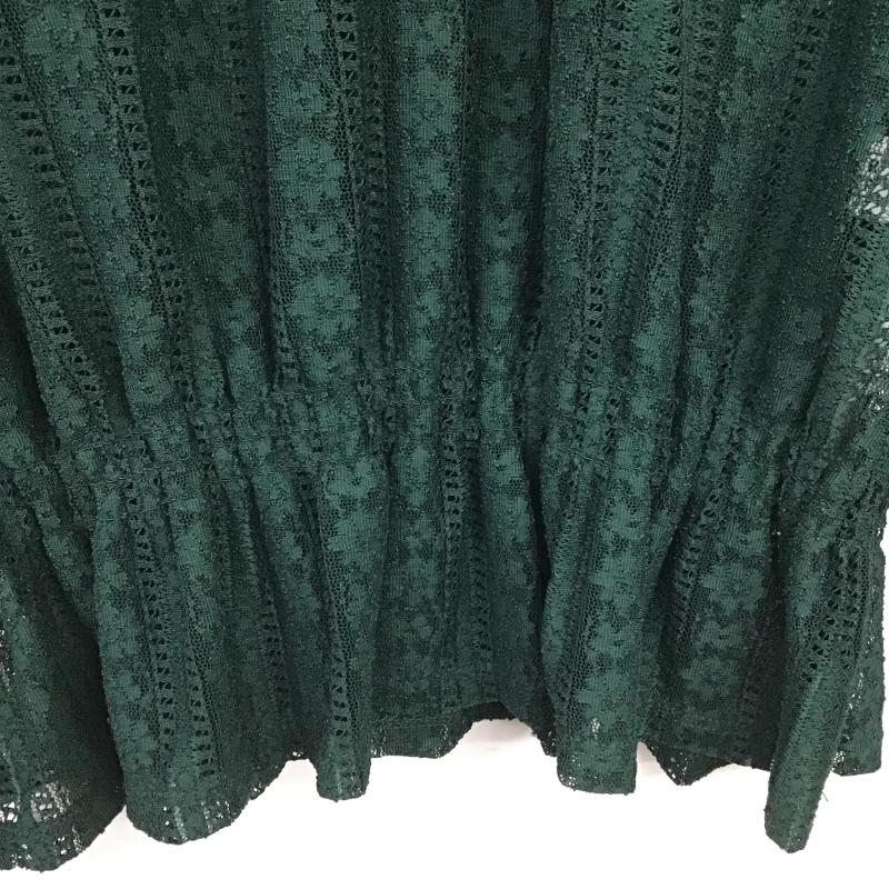 ローリーズファーム LOWRYS FARM カットソー 長袖 長袖カットソー 刺繍カットソー プルオーバー L 総柄 緑 / グリーン / green レディース USED 古着 中古 10161227