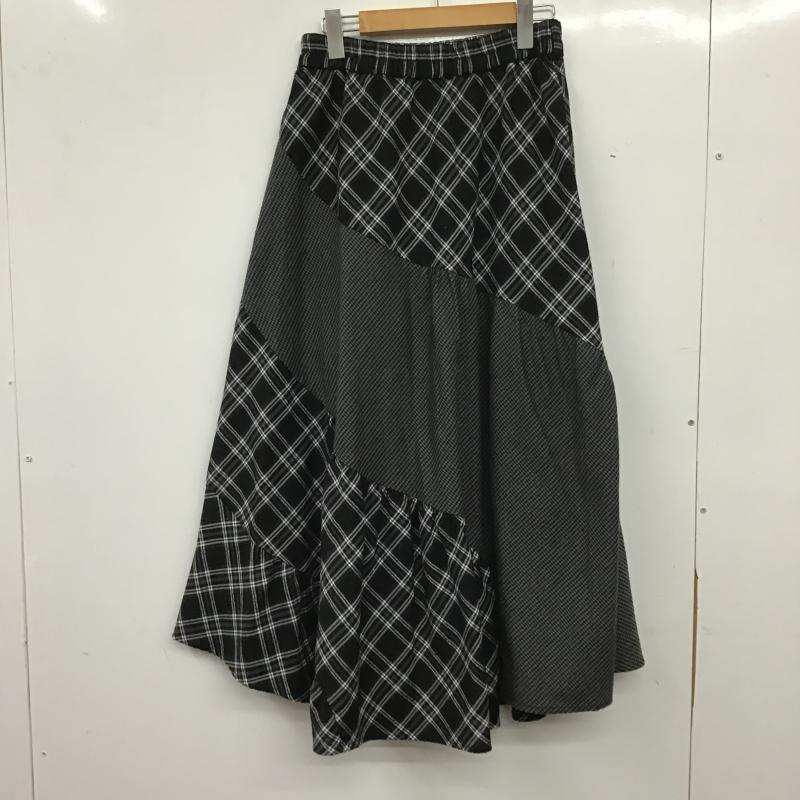 アクシーズファム axes femme スカート ロングスカート ロングスカート フレアスカート カジュアルスカート M チェック ダークグレー / ダークグレー / レディース USED 古着 中古 10161229