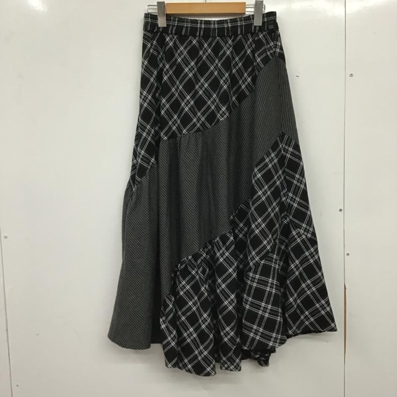 アクシーズファム axes femme スカート ロングスカート ロングスカート フレアスカート カジュアルスカート M チェック ダークグレー / ダークグレー / レディース USED 古着 中古 10161229