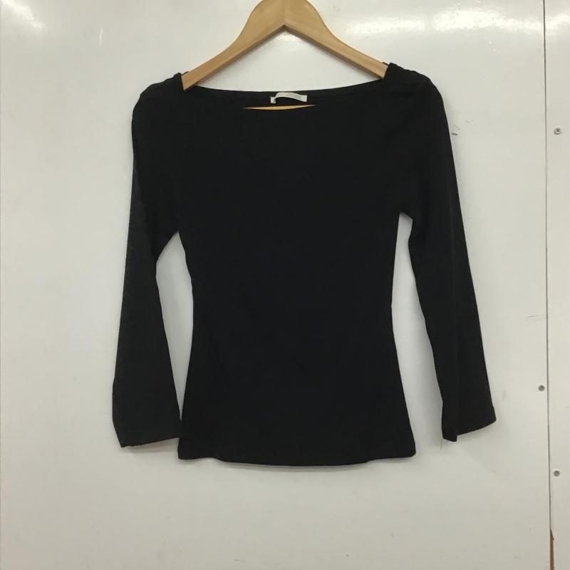 ザラ ZARA カットソー 長袖 長袖カットソー 無地カットソー ワイドネック S 無地 黒 / ブラック / black レディース USED 古着 中古 10161236