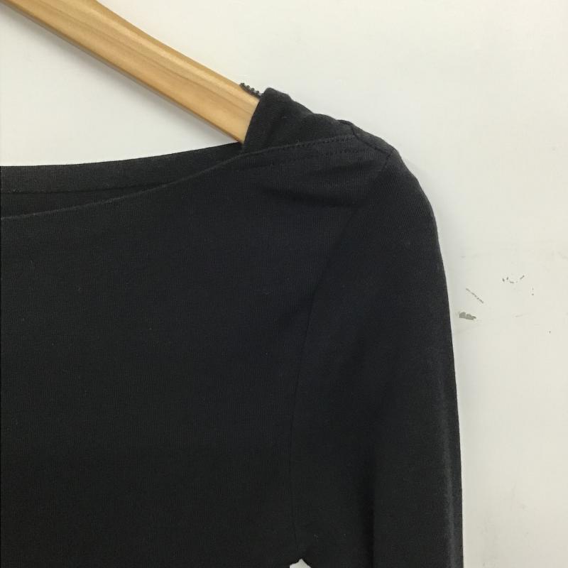 ザラ ZARA カットソー 長袖 長袖カットソー 無地カットソー ワイドネック S 無地 黒 / ブラック / black レディース USED 古着 中古 10161236