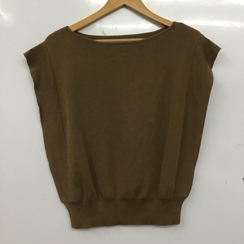 オペークドットクリップ OPAQUE.CLIP カットソー 半袖 カットソー ノースリーブカットソー S 無地 茶 / ブラウン / brown レディース USED 古着 中古 10161250