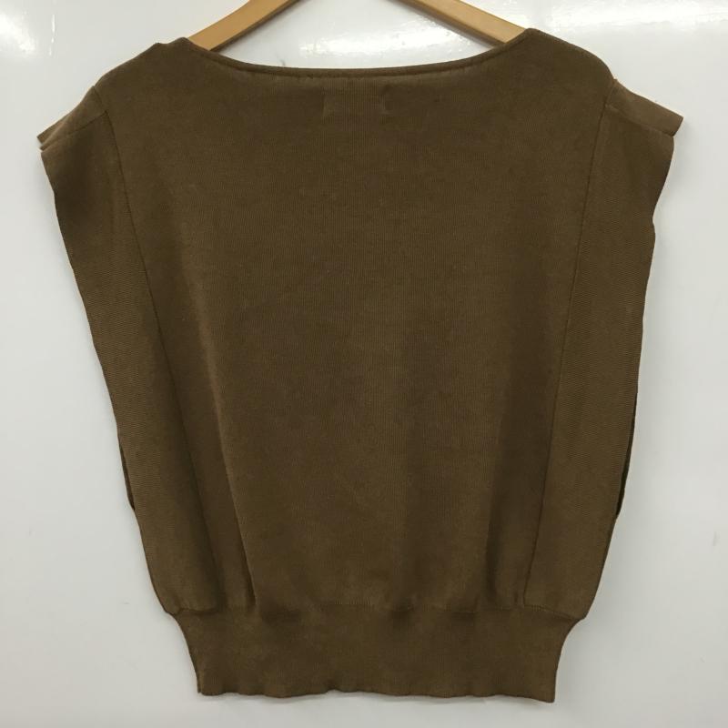 オペークドットクリップ OPAQUE.CLIP カットソー 半袖 カットソー ノースリーブカットソー S 無地 茶 / ブラウン / brown レディース USED 古着 中古 10161250