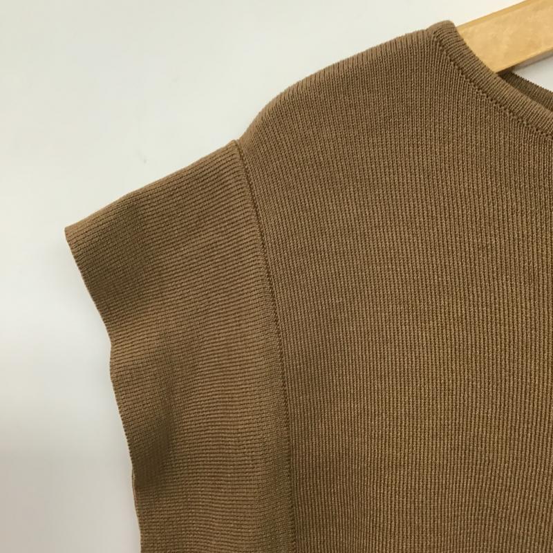 オペークドットクリップ OPAQUE.CLIP カットソー 半袖 カットソー ノースリーブカットソー S 無地 茶 / ブラウン / brown レディース USED 古着 中古 10161250